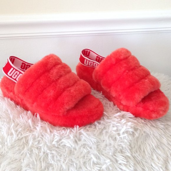 UGG Fluff Yeah Genuine Shearling Slides Preppy Cozy Lagenlook - Picture 7 of 12